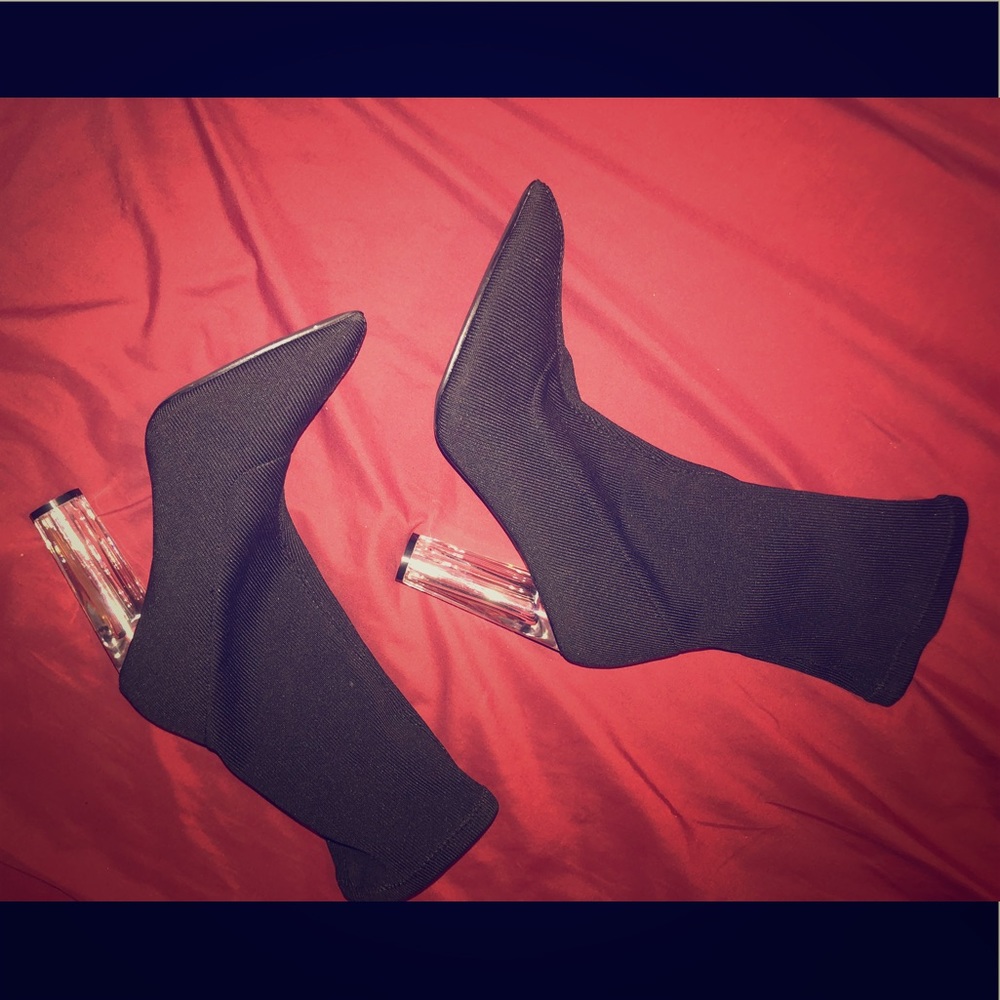 Fashion Nova Glass Heel Boots